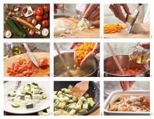 How to prepare courgette and tomato bake with Manchego