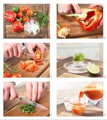 Tomaten-Paprika-Cocktail zubereiten