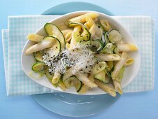 Courgette pasta with Parmesan cheese