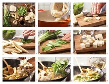 Gebratene Nudeln mit Gemüse und Tofu (Asien) zubereiten