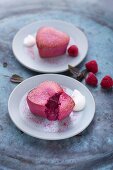 Raspberry hearts with a liquid centre