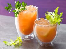 Vegetable drink with carrot, parsnip and celery