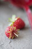 Strawberries on a slate plate