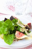 New Zealand spinach with figs and balsamic vinegar