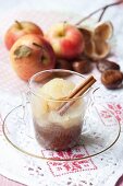 Apple compote with chestnut cream and cinnamon
