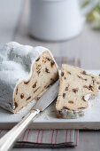 Stollen cake and a silver knife