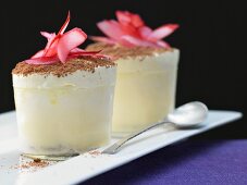 Ice cream soufflé with a rhubarb core