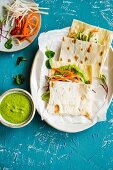 Radish leaf hummus with flatbread