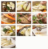 Gratinierter Chicorée mit Parmesan-Walnuss-Bröseln zubereiten