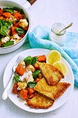 Veal Schnitzel with Spiced Vegetables