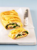 Omelette and Prosciutto Roll
