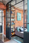Industrial-style loft apartment with glass and steel partition walls