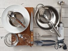 Kitchen utensils for vitello tonnato