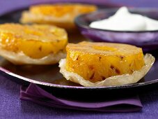 Pineapple tarts with filo pastry