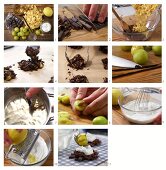 Mirabellen-Törtchen mit Schokolade und Zitronenquark zubereiten