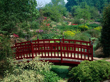 Rote Brücke im Japangarten