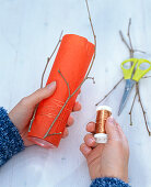Lanterns with orange tissue paper (1/3)