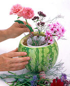 Colorful bouquet in watermelon