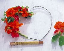 Summer wreath with nasturtium