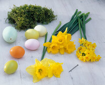Daffodils through eggs in bouquet (1/4)