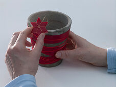 Christmas table decoration with amaryllis (4/7)