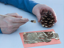 Pine cone with gold leaf gilding (3/4)