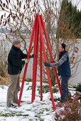 Tree object made of red rods