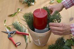 Advent wreath made from single pots (3/5)