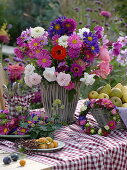 Thanksgiving buffet in the late summer garden