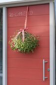 House entrance with red front door