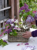 Lilac, columbine and watering heart in basket (1/2)