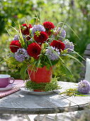 Bouquet with dahlia, allium, fennel