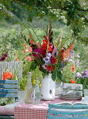 Bouquet made of gladiolus and dahlia