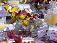 Herbstliche Apfel -Tischdeko