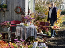 Set table at the summer house