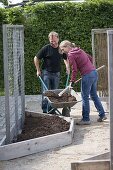 Create trapeze beds as a vegetable and herb garden