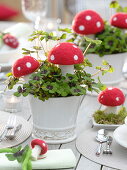 New Year's Eve decoration with toadstools
