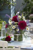 Early summer bouquet of Paeonia (peonies), Salvia pratensis