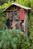 Self-made insect hotel for various beneficial insects