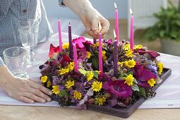 Birthday wreath with candles