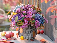 Garland of red autumn leaves