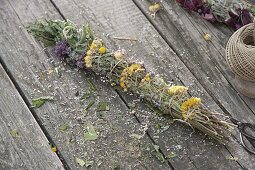 Making Incense from collected and dried herbs