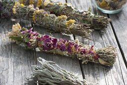 Making Incense from collected and dried herbs