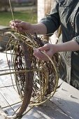 Homemade wicker basket with kitty willow, willow and grass (4/7)