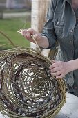 Homemade wicker basket with kitty willow, willow and grass (6/7)