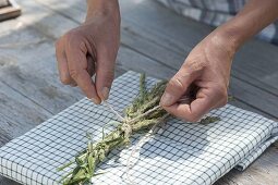 Grass plait as gift wrapping