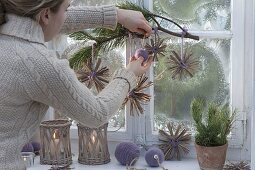 Making your own stars and baubles for Christmas decoration
