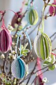 Self-made Easter decoration of coloured paper