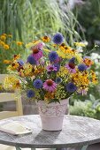 Colourful bouquet from a cottage garden