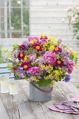 Colorful early summer bouquet from the garden
